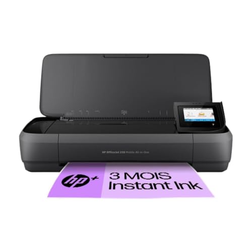 HP OfficeJet 250 Imprimante Tout-en-Un Portable, Fonction Impression, Copie, Numérisation jusqu'à 600 dpi, Wi-Fi et USB, Noire