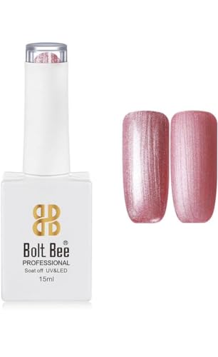 Image of BOLT BEE 15ML Gel Nail Polish 1Pc Clear Pink Glitter Nail Polish Soak Off UV LED Nail Gel Polish Nail Art Starter Manicure Salon DIY at Home, 0.5 OZ (1) (93)