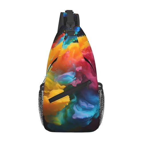 Bolso tipo sling unisex color negro para viaje y senderismo