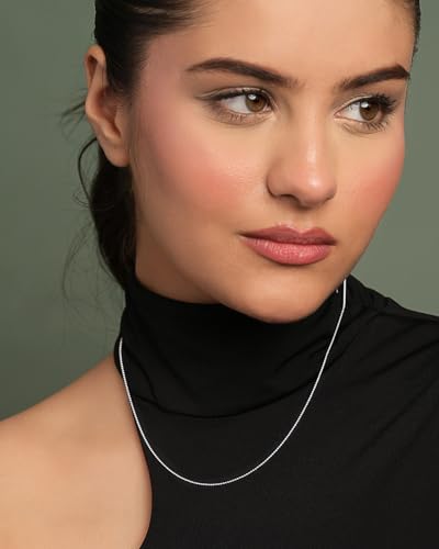 Image of Clara Anti-Tarnish 925 Sterling Silver Chain Necklace in 18 inches | Gift for Women and Girls| Minimal Daily Wear