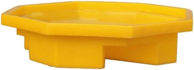 Spill Containment Platform, Paint Bucket Modular Polyethylene Pallet with Drain, LeakproofTray for Factory Garage Kitchen, 1/2 Drum Capacity(Yellow-1 pcs,82x82x20cm)