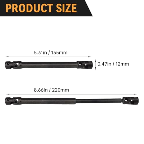 Image of Splined Steel Universal Drive Shaft Driveshafts CVD Axle Shaft 1 /10 Scale RC Crawler Car Upgrades Replacement for Traxxas Axial Tamiya RC4WD Redcat Racing (135-220mm Length)