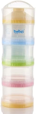 HaloWard Formula Dispenser - BPA Free Stackable Milk and Protein Powder & Snack Container (Rainbow2, four-layer)