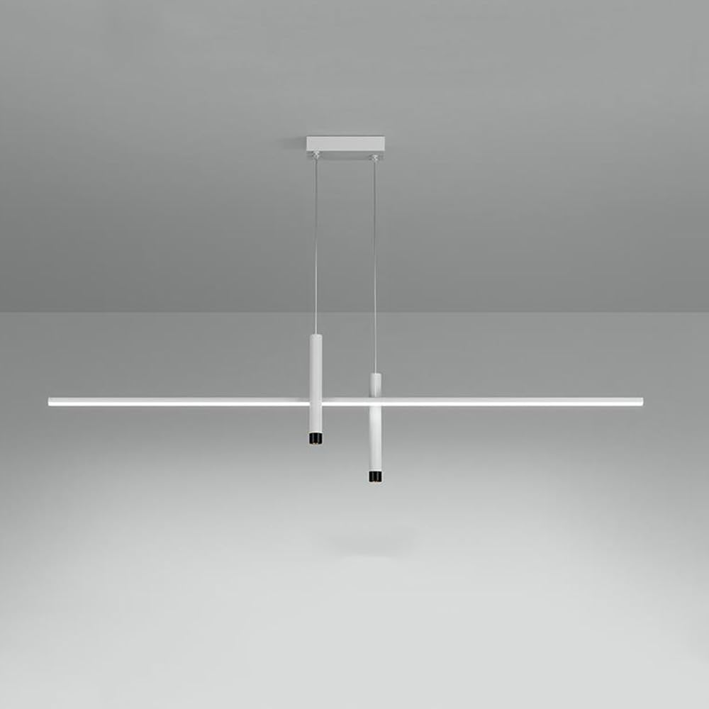 Lustre LED Moderne pour Salle à Manger, luminaire linéaire, Spot Suspendu, Style Nordique, Noir et Blanc, Tube Long, éclairage pour îlot de Cuisine, Restaurant, Salon, lumière Chau