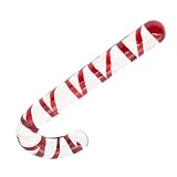 Glass Pleasure Wand Crystal Dildo Anal Hook Butt Plug Prostate Massager G-spot Stimulation Christmas Gift Candy Cane Unisex for Men Women Romi