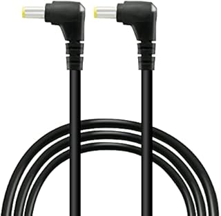 GINTOOYUN 2 PCS Right Angle DC to Right Angle DC Male Power Cable 18AWG DC 5.5MM x 2.5MM 90 Degree DC Male to 90 Degree DC Male Plug Adapter Extension Cord for Strip Lihgt,CCTV,Monitors,etc(1m)