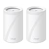 TP-Link Tri-Band WiFi 7 BE10000 Whole Home Mesh System (Deco BE63) | 6-Stream 10 Gbps | 4 × 2.5G Ports Wired Backhaul, 4× Smart Internal Antennas | VPN, AI-Roaming, MU-MIMO, HomeShield (2-Pack)