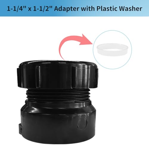 Image of LESSO ABS Trap Adapter, 1-1 /2 x 1-1 /4 Inch ABS Female Pipe Fitting, SCH40 White