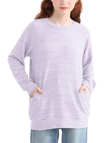 AlisOker Mädchen Raglan-Sweatshirt Hellviolett 6-7 Jahre