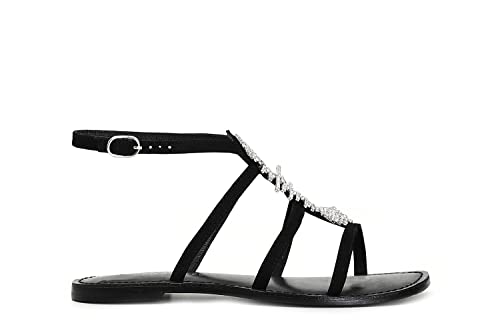 Sandale bijoux fishbone en cuir Cafe Noir création luxe
