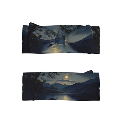 Lakeside at night Baby bow headband (0-6 months) - Universal for newborns to toddlers, a must-have for cute decoration2