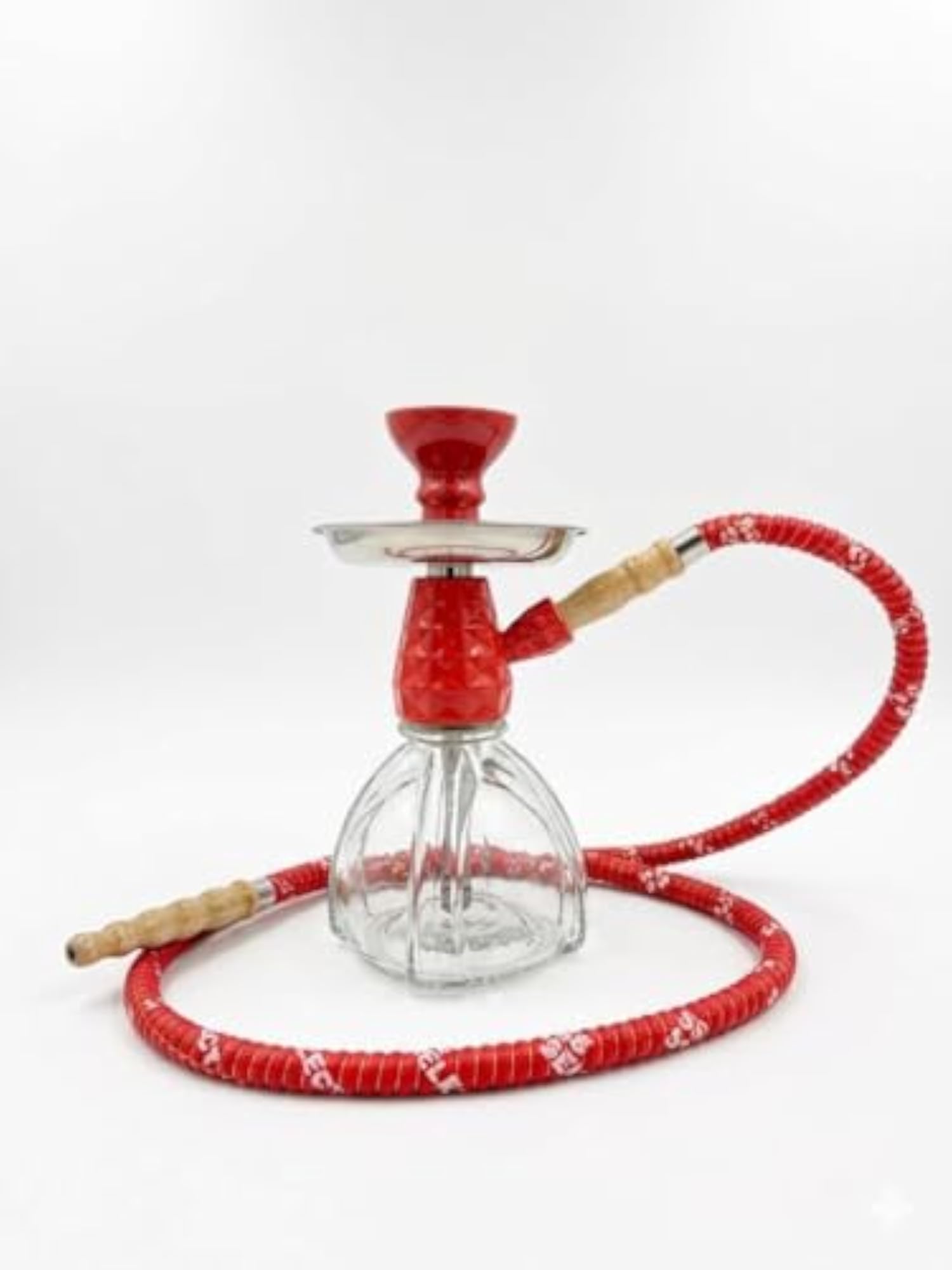 Red Crystal Design Hookah Pipe for Party, Elegant Decor