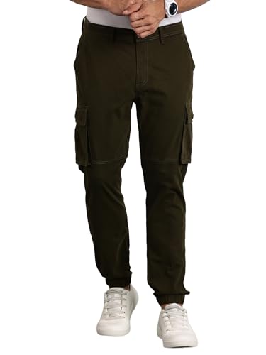 Image of Thomas Scott Men's | Solid | Light Weight | Breathable Fabric | Mid Rise | Regular Fit | Cotton Blend | Button Waist | Chino Trouser | Pants