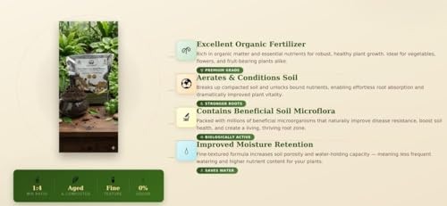 Image of GAU'SROT Cow Dung Manure Fertilizers Powder 3kg | Organic Fertilizer Compost for Indoor Outdoor Plants | Soil Conditioner for Home Gardening Plant Growth Water Retention Garden Use