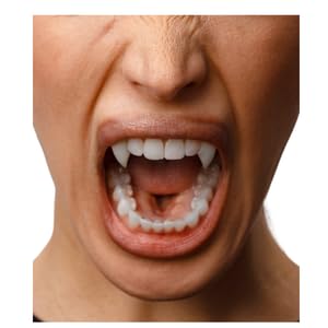 Designer Bite Co. Vamp One Realistic Vampire Fangs Hand-Painted Moldable Fang Caps & Vampire Teeth for Halloween Costumes & Cosplay Reusable No Glue Required
