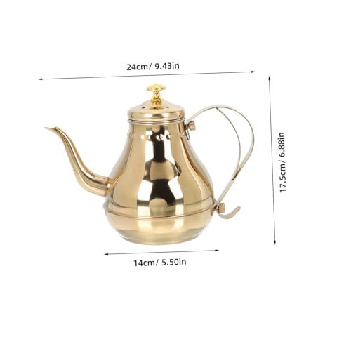 YARNOW Tea Kettle with Infuser for Loose Leaf Stainless Steel Teapot 1. 2L Coffee Tea Pot Strainer for Stovetop Gold