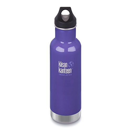 Klean Kanteen Classic Stainless Steel Double Wall Insulated Water Bottle with Loop Cap, 20-Ounce, Blooming Iris