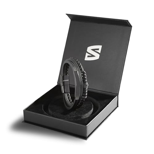 Image of SERASAR Premium Leather Bracelet Men | Stainless Steel Magnetic Clasp | Three Colors | Jewelry Box Included