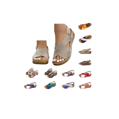 HOOUDO Sandali Donna Estive Eleganti,Sandali Donna Comodi,Scarpe Eleganti,Scarpe Estive,Zeppe Estiva Valgo Leggeri Comode Sandalo Trekking Sportivi Artificiale Aperta Antiscivolo