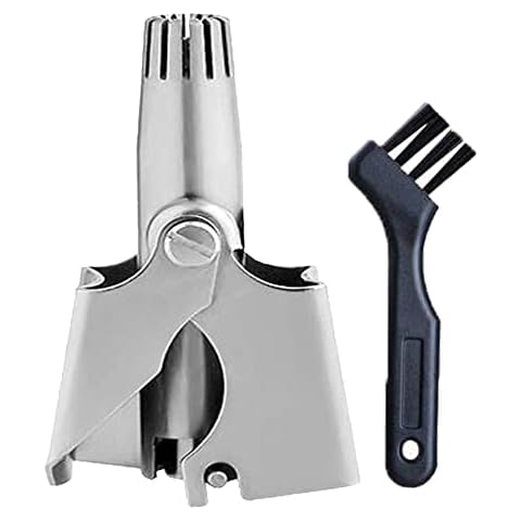 Manual Nose Hair Trimmer, Stainless Steel Portable Nose Hair Trimmer, Removable Clean Nose Ear Hair Trimmer for Men(Silver) Cover