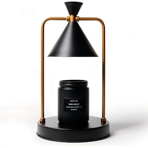 Craft & Kin Candle Warmer Lamp with Dimmer for Scented Candles – Electric Wax Warmer with Adjustable Light, Black Candle Warmer Lamp for Scented Candles Cover