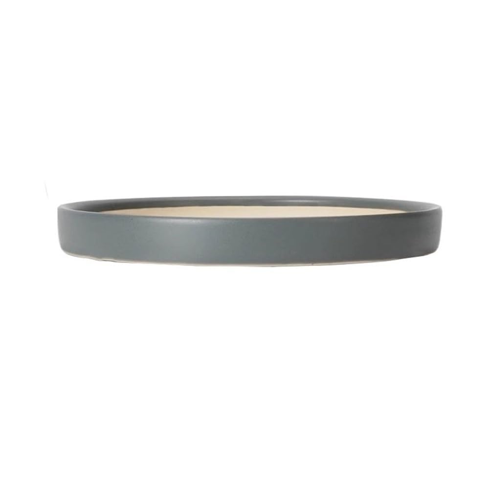 Prettiee plant dish saucer Round Plant Pallet Drip Trays 6.5 Inch, Ceramic Planter Saucer for Home Gardening (Gris)