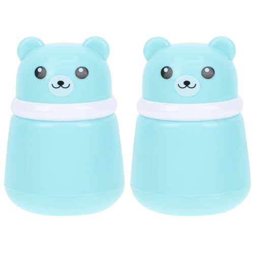 Frcolor ベビーパウダーパフ 2個セット ブルー パウダーパフ ベビーパウダーケース 空詰替え容器 化粧パウダーボックス ベビーキッズボディタルカム パウダーパフ ベビーシャワー ボディケア