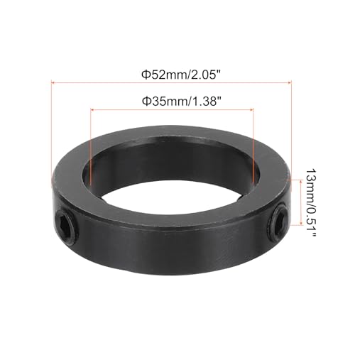 QUARKZMAN 2 Stk Tiefenanschlagringe 35mm ID Tiefenanschlag für Bohrer aus Kohlenstoffstahl mit Klemmschraube, Schwarz Klemmringe