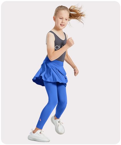 Girls Leggings with Ballet Skirt Kids Elastic Waist Dance Skirted Skorts Light Soft Tights 4-16Y4