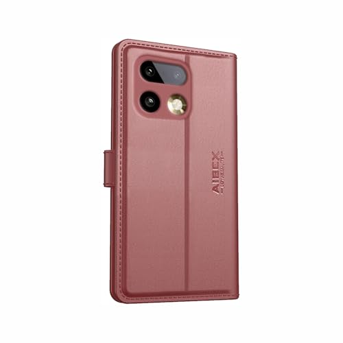 Image of AIBEX Compatible for Realme 16 Pro 5G Flip Cover Leather Finish | Inside TPU with Card Pockets | Wallet Stand | Complete Protection Flip Case Brown