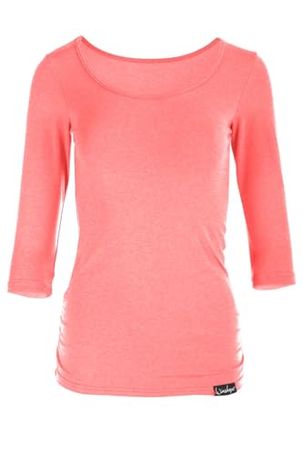 WINSHAPE Damen Ws4 3/4-arm Shirt, Neon-Coral, M EU