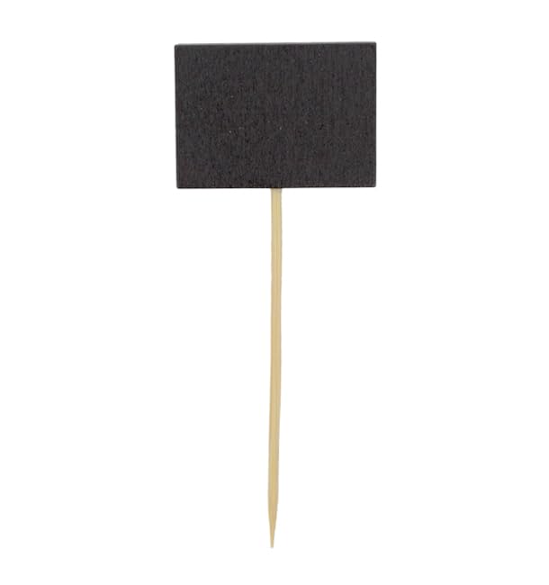 Monouso | 100 Pinchos de Bambú con Pizarra 9cm, Palillos de Bambú, Cócteles, Aperitivos, Brochetas Bambú, Fiestas, Caterings, Bodas