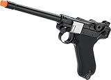 Evike AW Custom 6' Luger P08 Gas Blowback Airsoft Pistol (Color: Silver/Black)