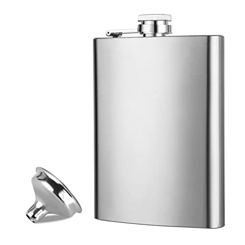 ASelected 8OZ Stainless Steel Hip Flask with Funnel