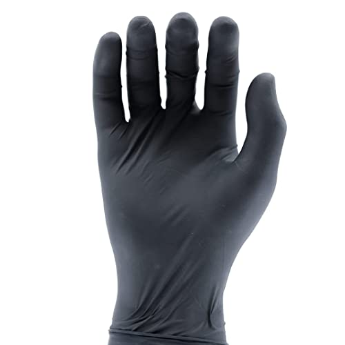 TG TOUGH GLOVE BOA PRO (M) Nitrile Gloves (Pack Of 100) | Strong Black Disposable Gloves | Powder & Latex Free Strong Lightweight Mechanic Industrial Gloves - Image 6