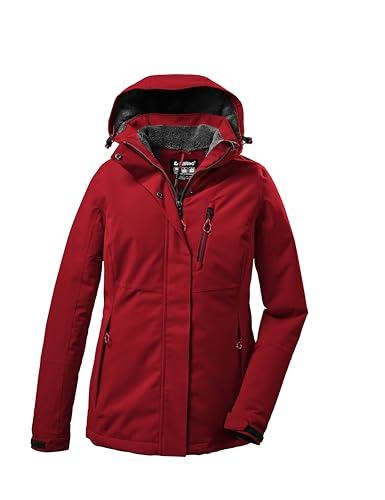 Killtec Damen Outdoorjacke Funktionsjacke mit abzippbarer Kapuze KOW 140 WMN Jckt wasserdicht, Winddicht, atmungsaktiv 00400-rot 42