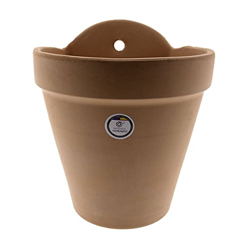 CERÁMICA RAMBLEÑA | Maceta Pared de Barro Rojo | Maceta Grande | Maceta de Pared | Macetas Exterior | Maceta Modelo J33 | 16.5x15x18.5 cm