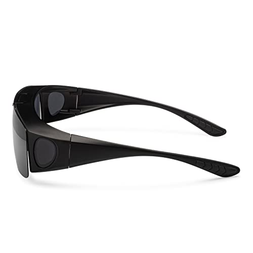 grinderPUNCH Polarized Sunglasses Flip Up Fit Over Prescription Sunglasses Flip Up Shield Light Blocking Wrap Around UV4004