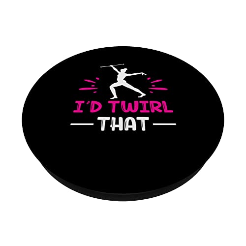 Majorette Twirler Baton Twirling PopSockets Swappable PopGrip, Black - Image 2