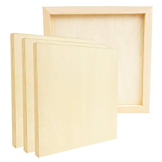 BELLE VOUS Pack de 4 Lienzo Tablero de Madera para Pintar Acrilico Sin Acabado 30 x 30 cm - Lienzos para Pintar de Tilo- Paneles de Lienzo Medios Mixtos para Vertidos, Arte Encáustica, Manualidades