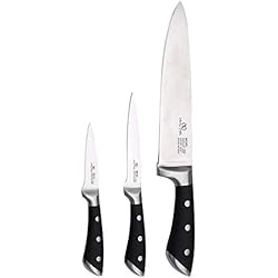 Paellera Infinity Chefs Opiniones Bergner Juego de 3 cuchillos Infinity Chefs Vita BGIC-4570 Incluye cuchillo de chef, cuchillo multiuso y cuchillo puntilla | Acero inoxidable | Diseño profesional y ergonómico