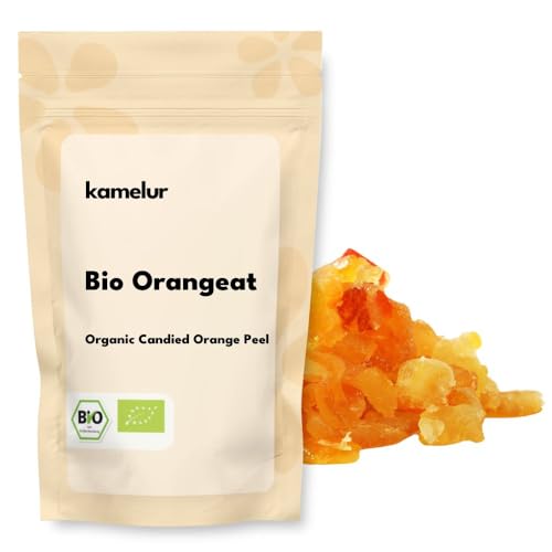 Kamelur 250g BIO Orangeatwürfel zum Backen Kandierte Orangenschale ohne Zusätze aus biologischem Anbau ideal zum Backen