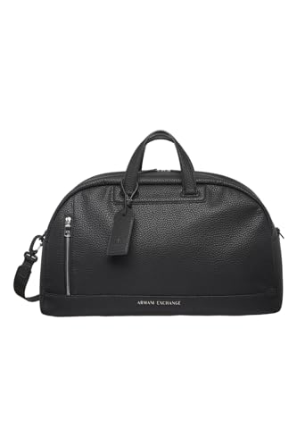 Armani Exchange Men's Pebble armani Bag Duffle, svart, svart, Einheitsgröße