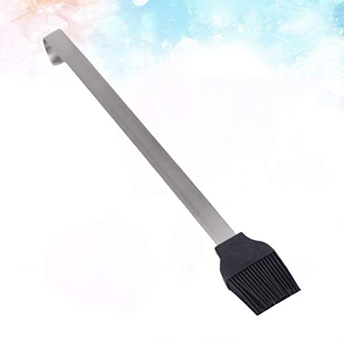 Boa escova de silicone com cabo longo de aço inoxidável, resistente ao calor, óleo para churrasco, p