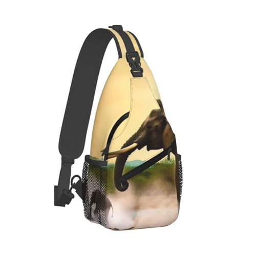 Bolso Sling Unisex Negro Tipo Chest Bag miniatura 7