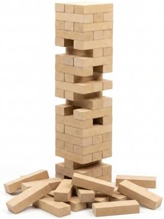 Caiu Perdeu Jogo de Tabuleiro com 54 Blocos de Madeira MDF 28x8x8...