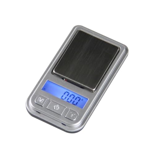 TOBBOMEY Báscula Digital de Bolsillo para Joyería Mini con Pantalla LCD Acero Inoxidable Batería Incluida Portátil y Precisa para Monedas y Colecciones