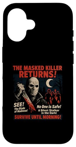 仮面キラーリターンズ スラッシャー 映画ポスター ヴィンテージ ハロウィン スマホケース iPhone 16 用