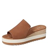 TOMS Women’s Diana Mule Wedge Sandal, Comfortable Slip-On with Cushioned Midsole & Wedge Heel for Day-to-Night Wear - Brown Sugar Leather - 6