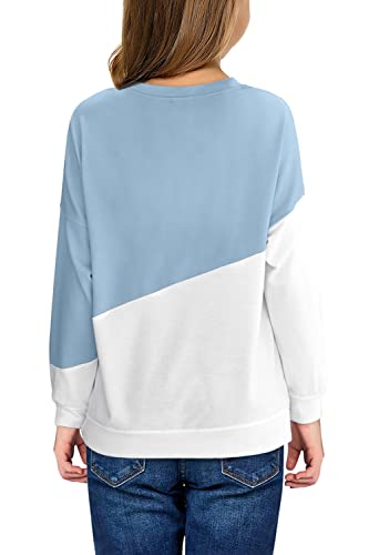 Image of SELINK Girls Big Kids Long Sleeve Striped Color Block Pocket Tees